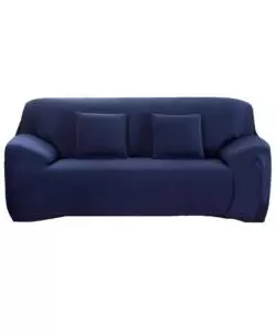 Copridivano 2 posti elasticizzato blu, 145-185 cm